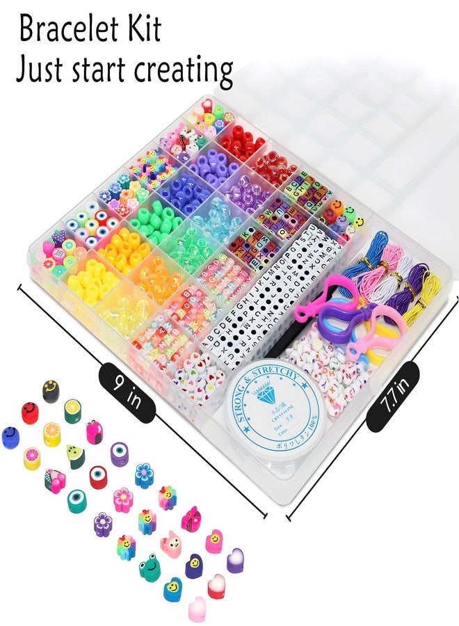 LIS HEGENSA 1000 Pcs DIY Childrens Crafts Beads Friendship Bracelet Kit, with Pony Beads Letter Beads and Bracelet Making Kit, Colorful Charms, Used for Custom Necklace Bracelets and Jewelry Decor - Image 2